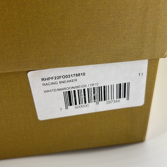 ❌SOLD❌ Rhude Racing Sneaker in White, Maroon, & Beige - Picture 12 of 12